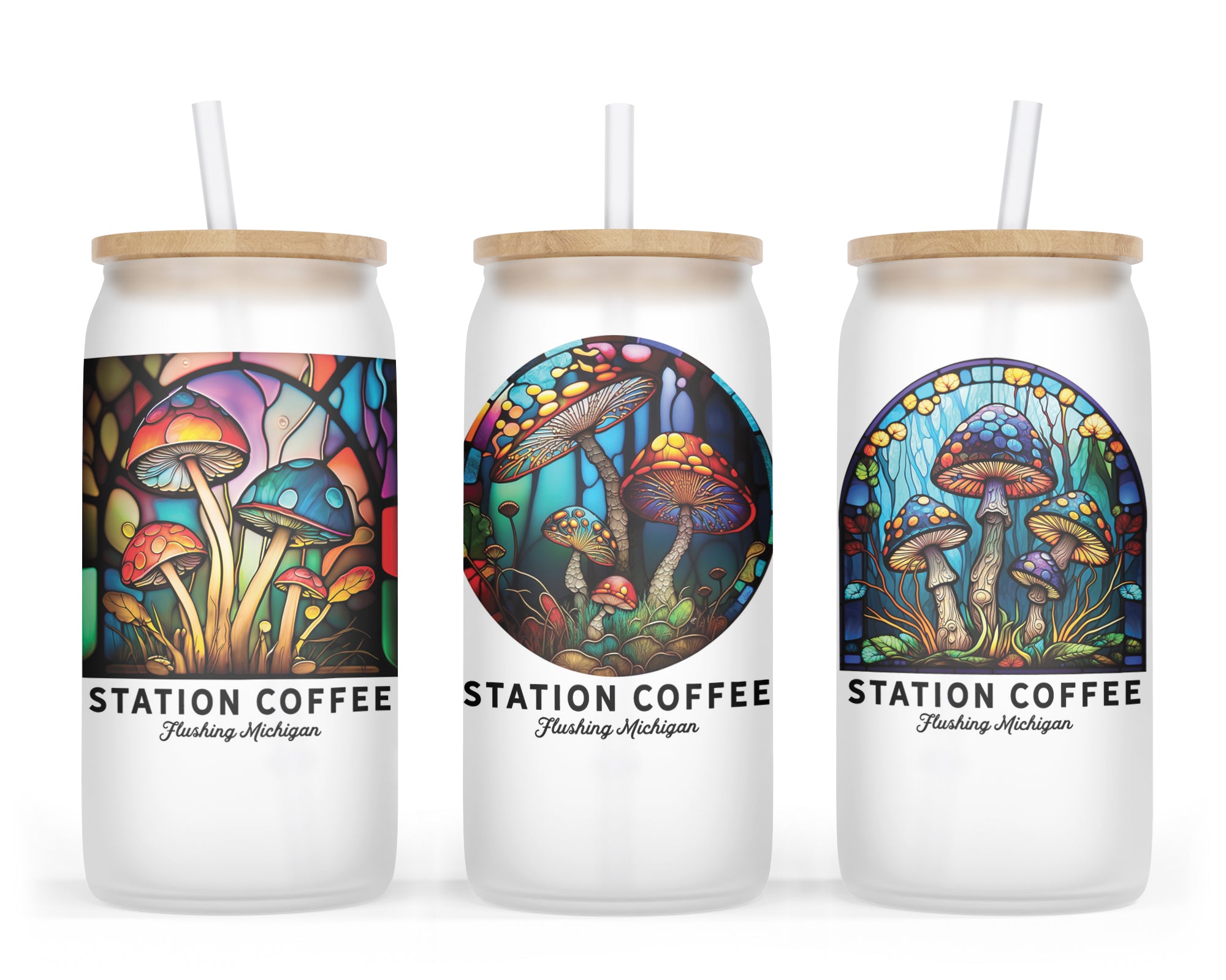 Dome Stained Glass Mushroom Design Tumbler – The Station Coffee Co