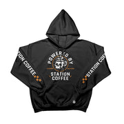 Powered By Station Coffee Skull Hoodie