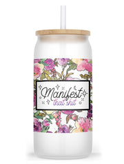 Manifest That Shit Frosted Glass Tumbler