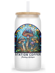 Dome Stained Glass Mushroom Design Tumbler